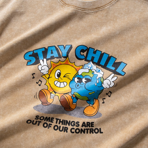 (ZT1629) Stay Chill Retro Graphic Tee