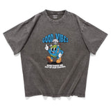 (ZT1628) Good Vibes Retro Graphic Tee