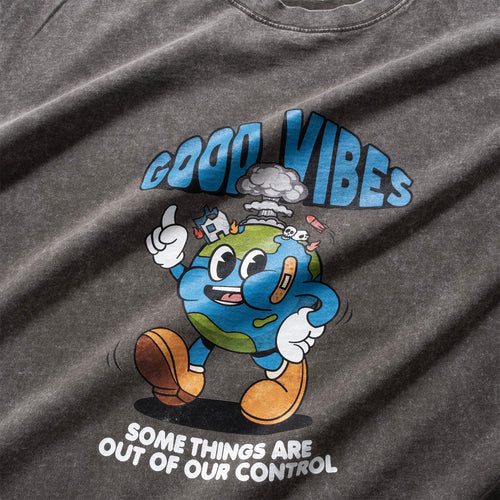 (ZT1628) Good Vibes Retro Graphic Tee