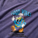 (ZT1628) Good Vibes Retro Graphic Tee