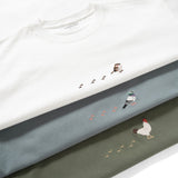 (ZT1635) Animal Footprints Embroidery Tee