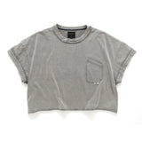 (TP1346) Garment Dye Raw Fringe Tee