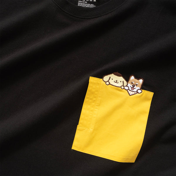 (EX471) Graphic Embroidery Pocket Tee