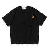 (EX484) Graphic Embroidery Pocket Tee