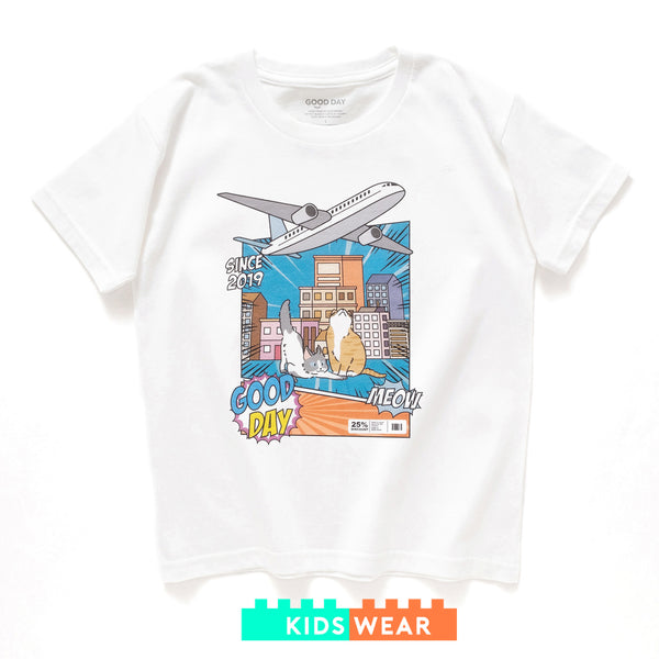 (ZT1538) Kids Purrrfect View Graphic Tee