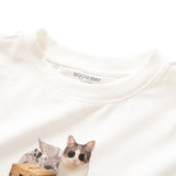 (ZT1484) King is Cat Graphic Cropped Tee