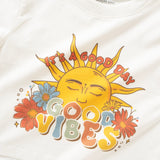 (ZT1508) GOOD VIBES Graphic Cropped Tee