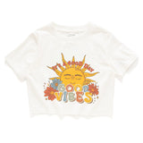 (ZT1508) GOOD VIBES Graphic Cropped Tee