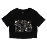 (ZT1524) Picnic Cats Graphic Cropped Tee