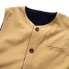 (JK380) 2 Face Corduroy Horn Button Vest