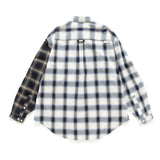 (ST408) Checks Pattern Patchwork Shirt