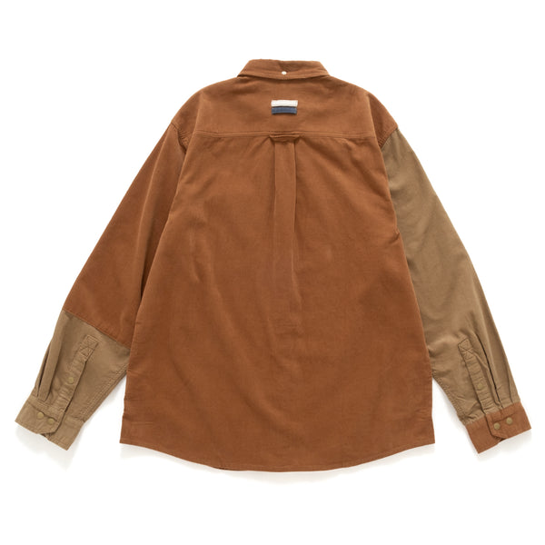 (ST409) Corduroy Patchwork Shirt