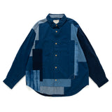 (ST412) Indigo Patchwork Shirt