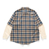 (ST430) Fannel Fake Layer Jersey Sleeve Shirt