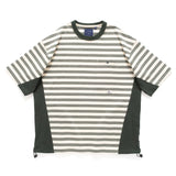 (TP1446) Stripe Contrast Tee