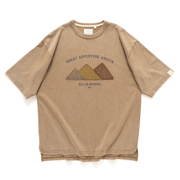 (TP1447) Mountains Patchwork Wash Tee