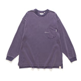 (TP1475) Garment Dye Wash Long Sleeve Pocket Tee