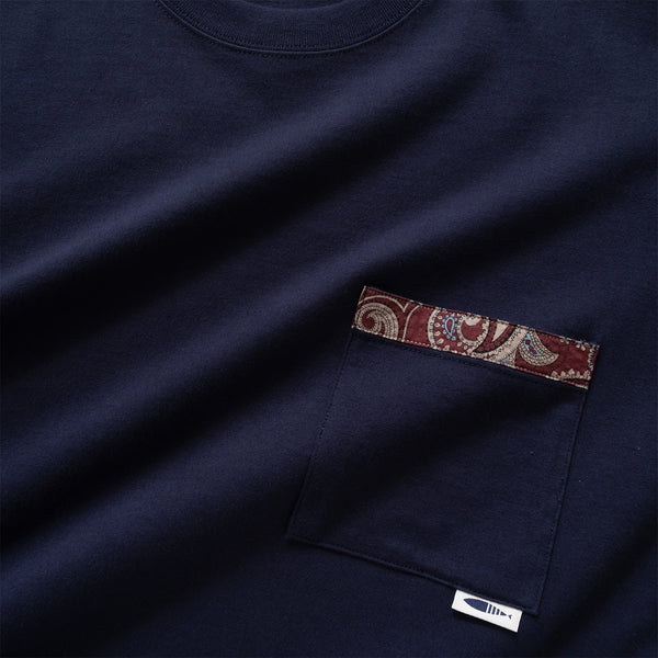 (ZT1436) Japan Paisley Fabric Roll Sleeve Tee