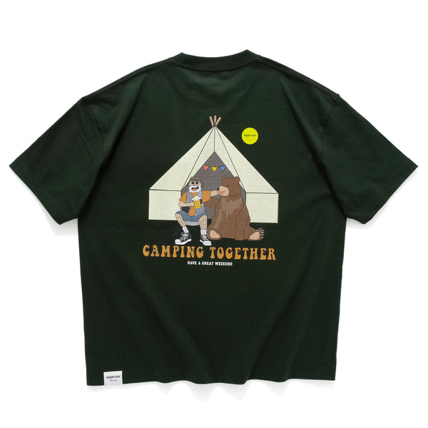 (ZT1472) Camping Together Graphic Pocket Tee