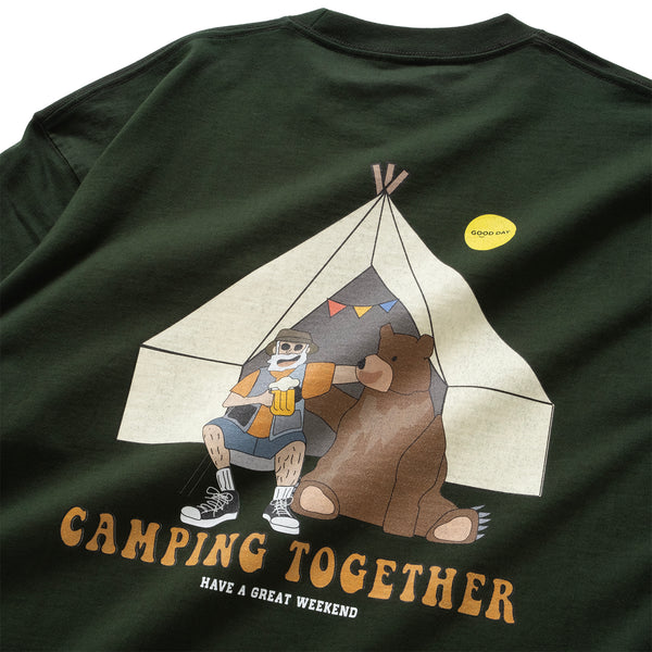 (ZT1472) Camping Together Graphic Pocket Tee