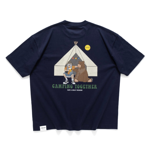 (ZT1472) Camping Together Graphic Pocket Tee