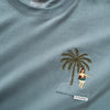 (ZT1481) Hawaiian Girl Palm Tree Embroidery Tee