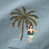 (ZT1481) Hawaiian Girl Palm Tree Embroidery Tee