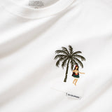 (ZT1481) Hawaiian Girl Palm Tree Embroidery Tee
