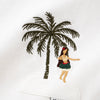 (ZT1481) Hawaiian Girl Palm Tree Embroidery Tee