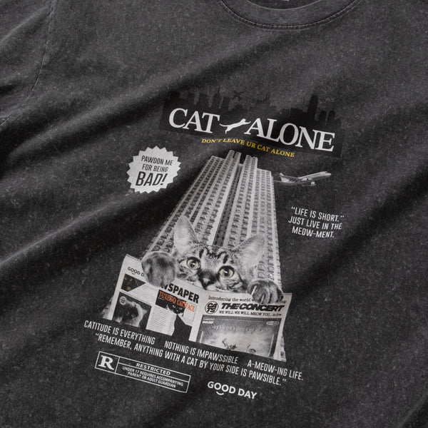 (ZT1488) Cat Alone Graphic Tee