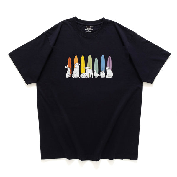 (ZT1489) Rainbow Surfers Graphic Tee