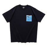 (ZT1493) Penguin Embroidery PVC Pocket Tee