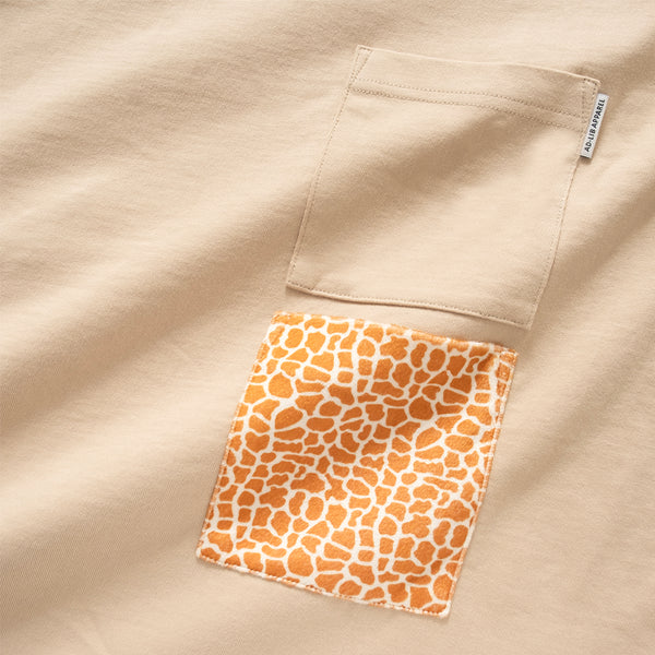 (ZT1511) Giraffe Embroidery Double Pocket Tee