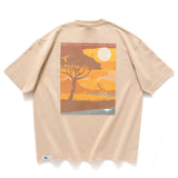 (ZT1511) Giraffe Embroidery Double Pocket Tee