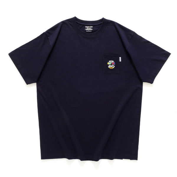 (ZT1630) TV Test Card Embroidery Pocket Tee