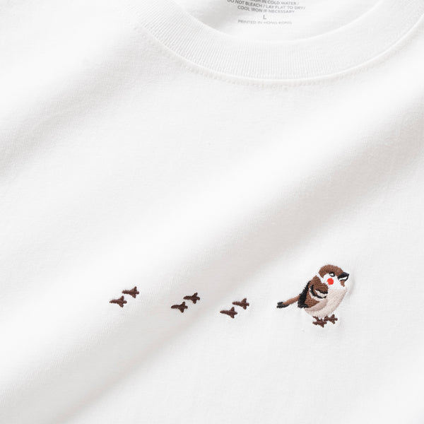 (ZT1635) Animal Footprints Embroidery Tee