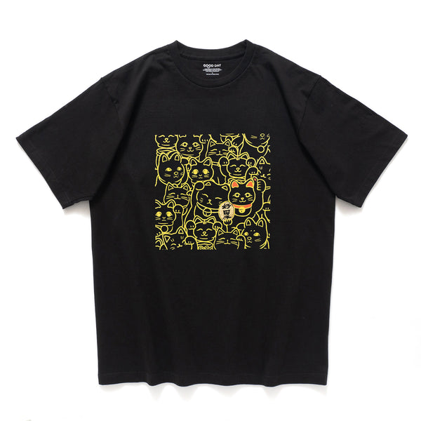 (ZT1607) Lucky Cat Embroidery Tee