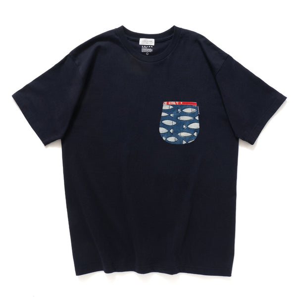 (ZT1473) Indigo Fish Pocket Tee